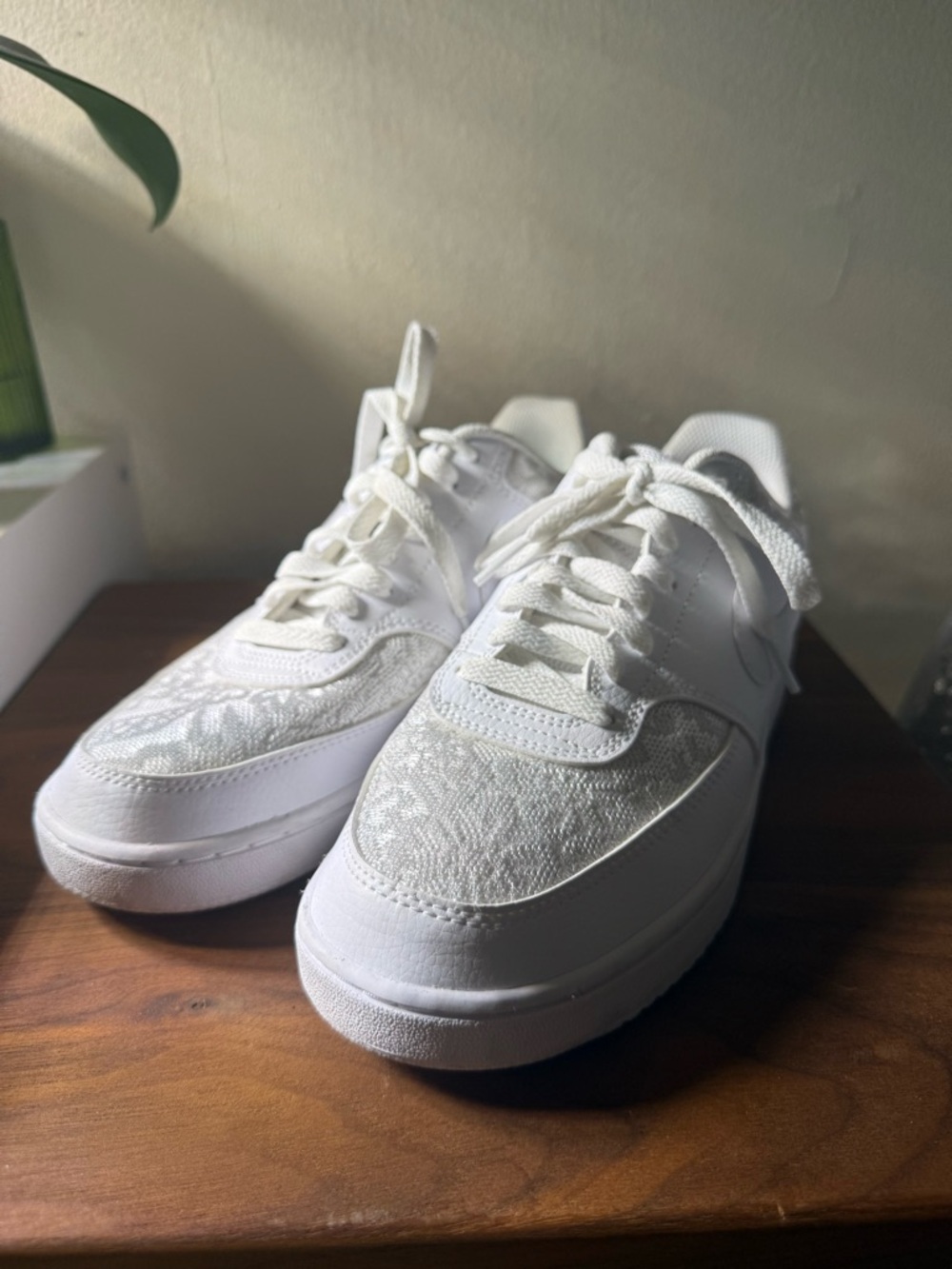 Nike Women's White Lace-Detail Sneakers